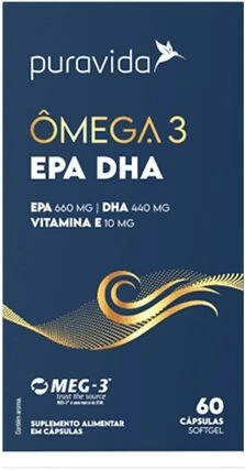 Puravida &Ocirc;mega 3 EPA e DHA Vitamina E